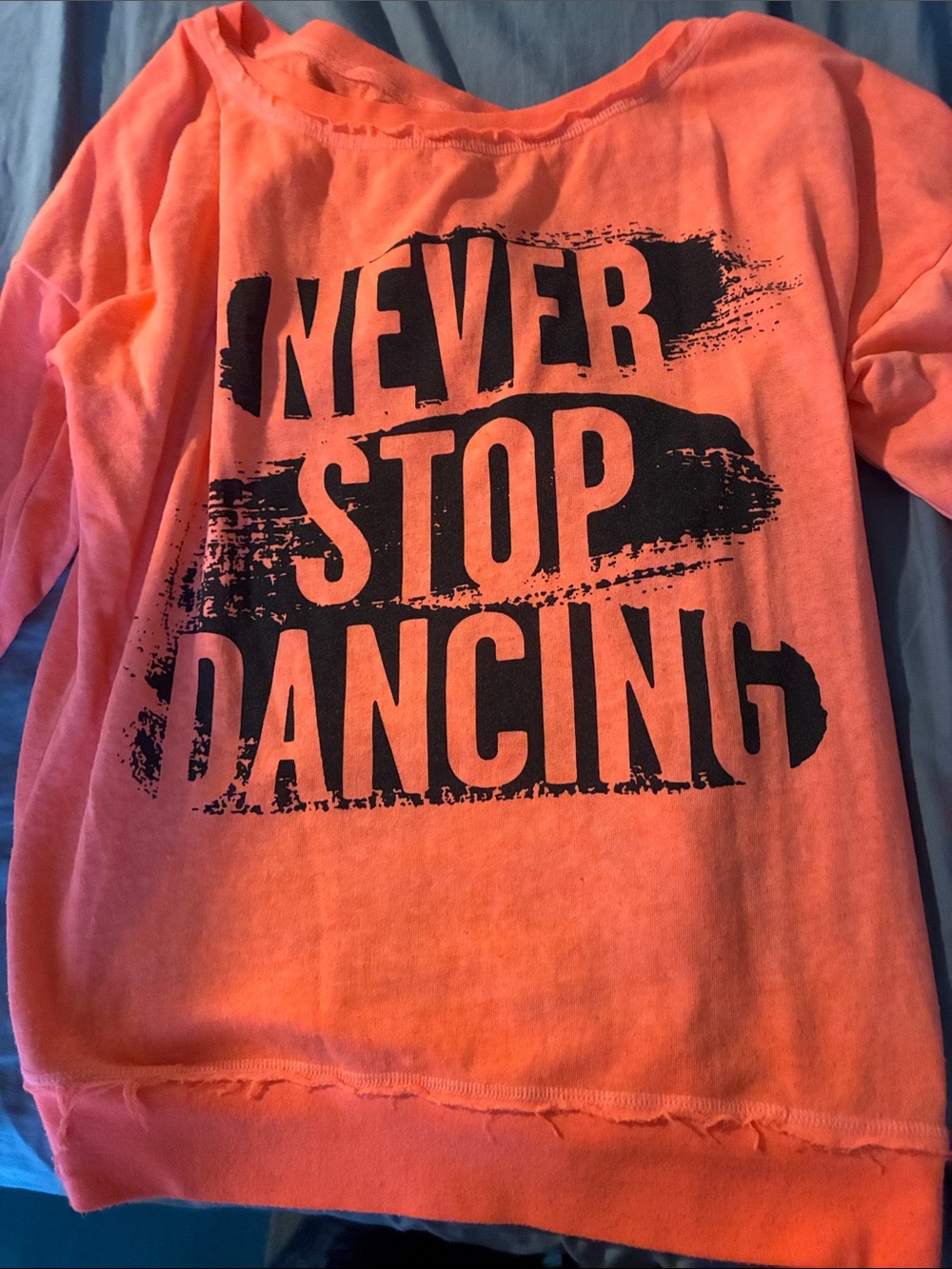 ZUMBA wear lightweight sweatshirt frayed look